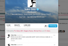 Tweet dana: Yoko Ono