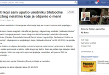 Lagumdžija putem Facebooka prijatelje, saradnike i javnost obavijestio o demantiju koji je poslao Senadu Avdiću