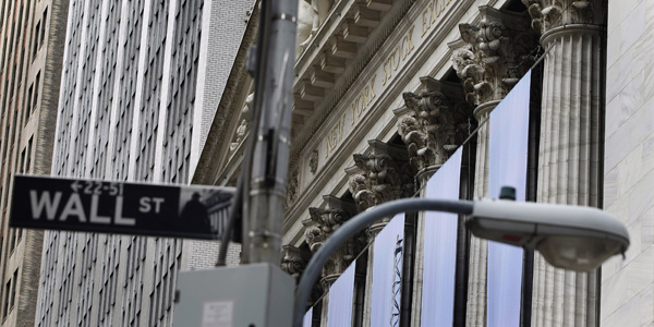The outside of the New York Stock Exchange is seen in New York