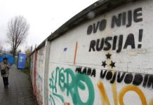 U Novom Sadu osvanuli grafiti “Ovo nije Rusija”