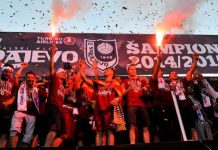 Navijači FK Sarajeva slave: Titova ulica bordo je boje