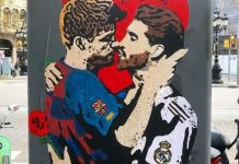“Poljubac” Piquea i Ramosa osvanuo u centru Barcelone