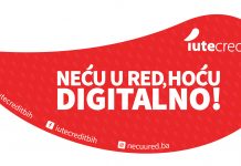 Panel diskusija i konceptualna instalacija “Neću u red, hoću digitalno” ispred BBI centra u Sarajevu