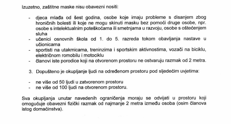 Naredbe i preporuke Kriznog štaba Federalnog ministarstva zdravstva od 26.8.2021. godine