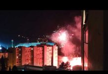 Proslava navijača Zrinjskog nakon pobjede nad Veležom