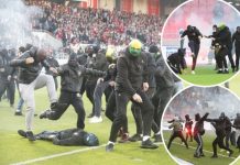 ŠOKANTNI SNIMCI IZ SRCA EVROPE: Huligani uletili u teren i započeli žestoku tuču, igrači završili u svlačionicama