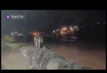 RASTE NIVO RIJEKE BOSNE KOD KAKNJA, VODA SE IZLILA I NA MAGISTRALNI PUT