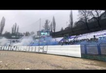 Navijači Željezničara priredili dimnu zavjesu protiv Širokog Brijega