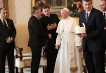 Komšić na privatnoj audijenciji kod Svetog oca pape Franje u Vatikanu