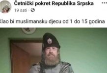Skandalozan profil na Facebooku: Predstavlja se kao četnik i govori da bi klao muslimansku djecu!