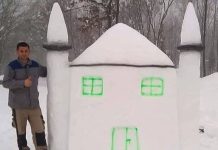 Muhamed iz Stijene kod Cazina napravio džamiju od snijega