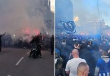 Navijači Željezničara krenuli prema Koševu