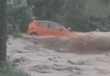 Apokaliptične scene iz Sapne, vodena bujica nosi sve pred sobom