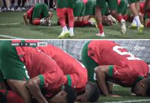 Marokanci na sedždi nakon postignutog gola