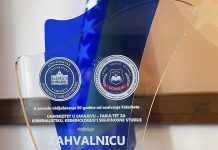 FKN UNSA dodijelio zahvalnicu FMUP-u
